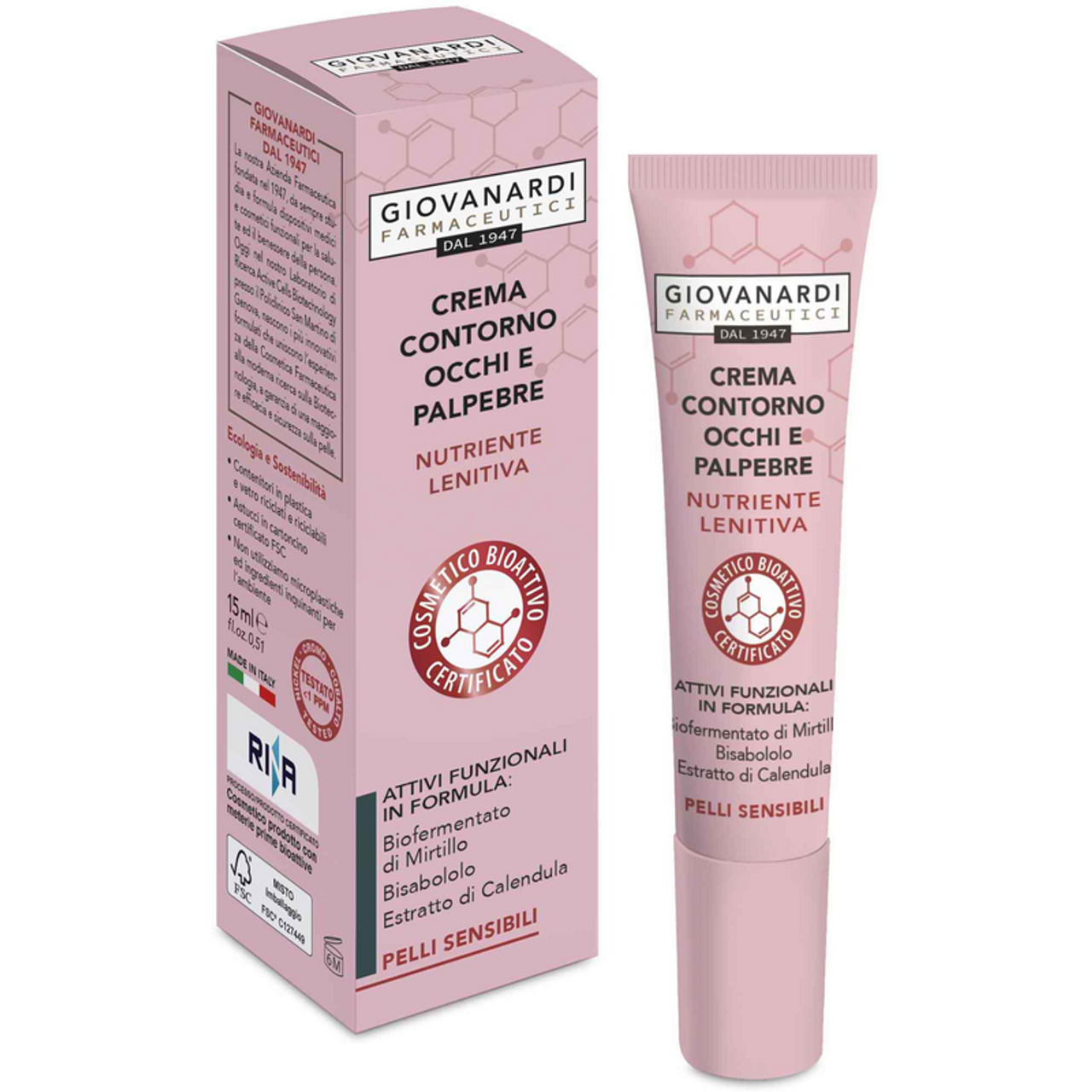 Giovanardi-Crema-contorno-palpebre-15-ml.webp Крем для контуру очей для чутливої шкіри Giovanardi Crema contorno palpebre 15 ml - Зображення 1